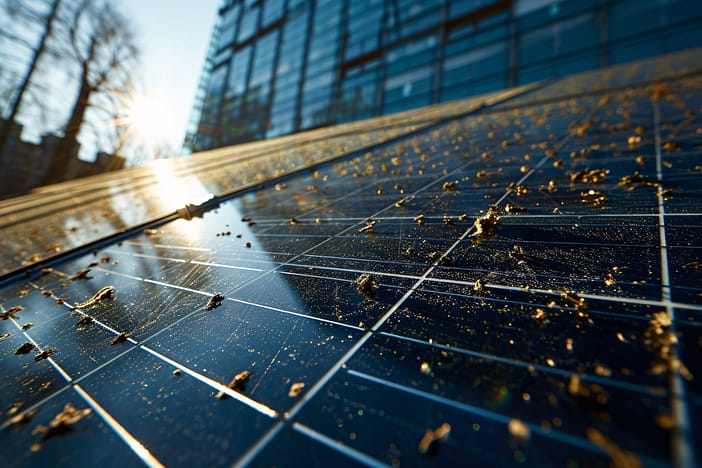 Verschmutzte Solarmodule Verschmutzte Solarmodule