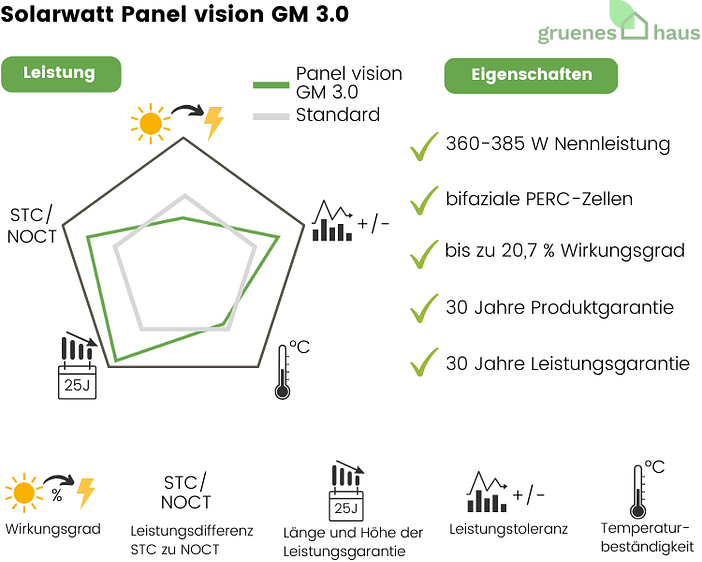 Solarwatt Panel vision GM 3.0 Infografik: Solarwatt Panel vision GM 3.0