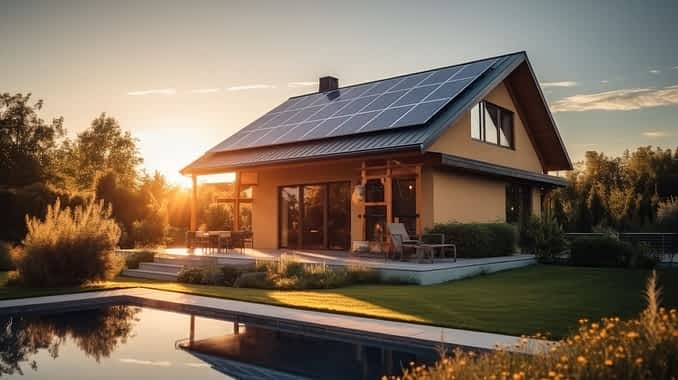 Photovoltaik auf dem Dach Einfamilienhaus